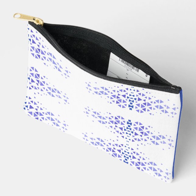Unique Colourful Triangle Pattern & Quotes Accessory Pouch (Open)