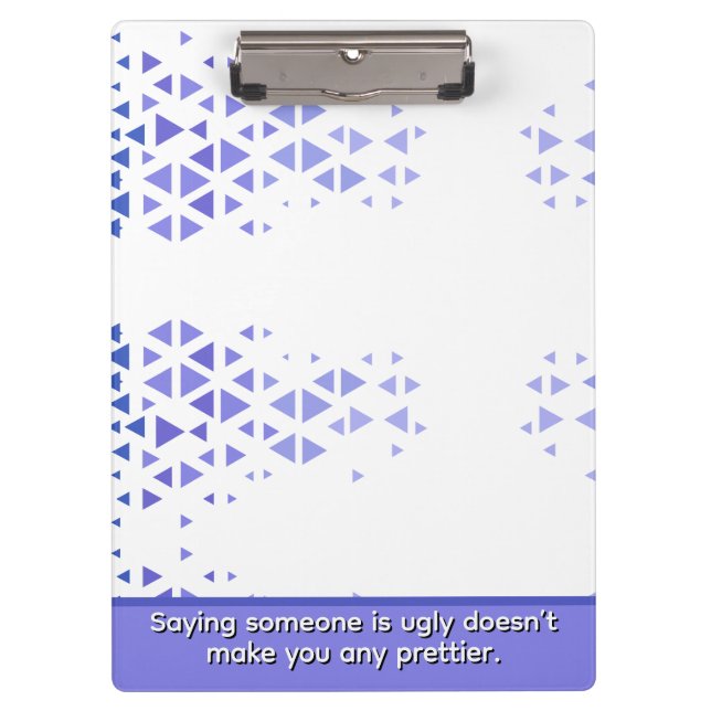 Unique Colourful Triangle Pattern & Quotes Clipboard (Front)