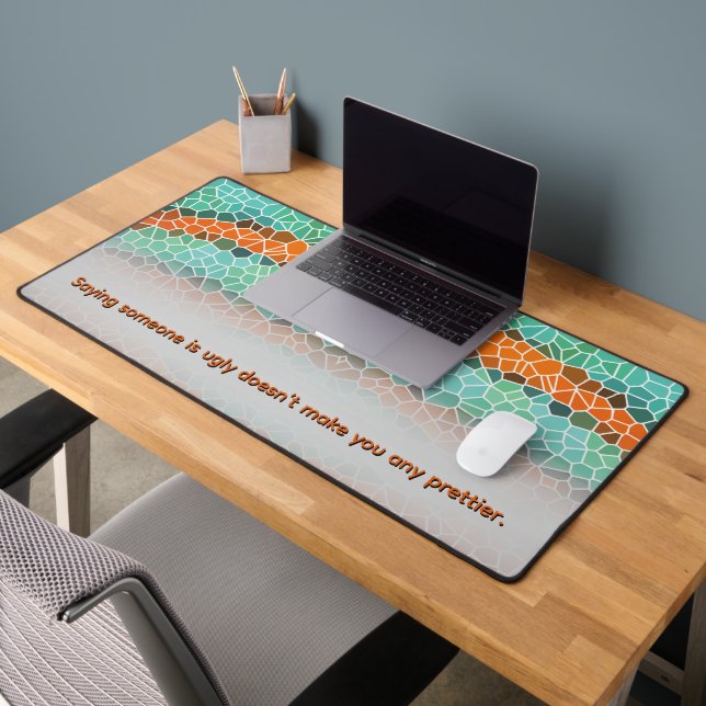Unique Colourful Triangle Pattern & Quotes Desk Mat (Office 2)