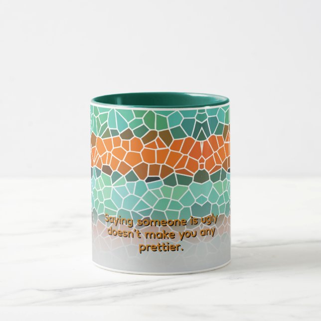 Unique Colourful Triangle Pattern & Quotes Mug (Center)