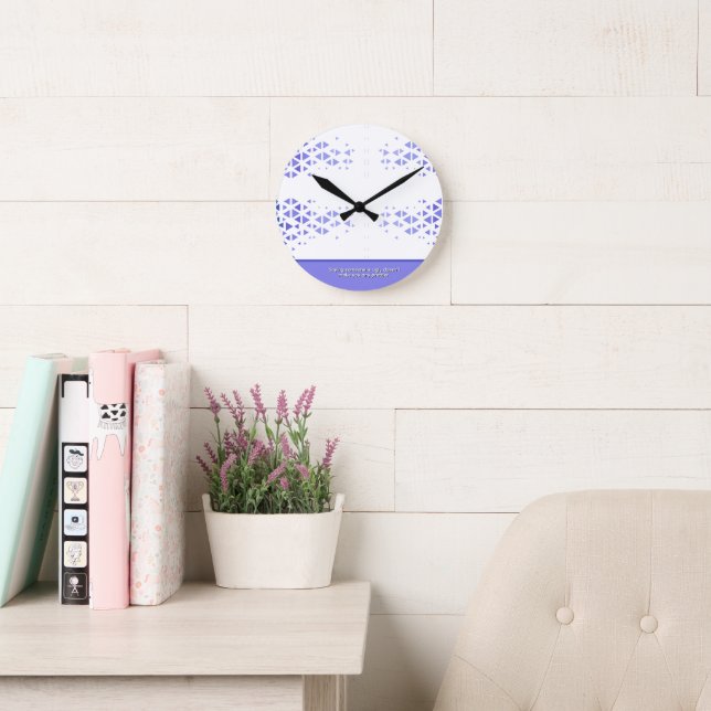 Unique Colourful Triangle Pattern & Quotes Round Clock (Reading Room)
