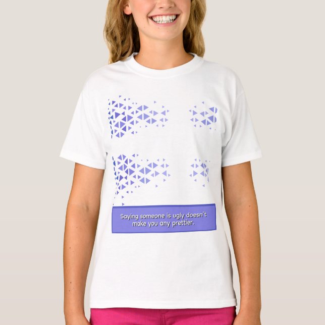 Unique Colourful Triangle Pattern & Quotes T-Shirt (Front)