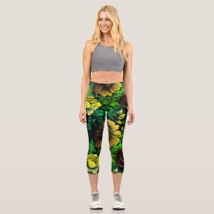 Unique Colours Vintage Floral Print Capri Leggings