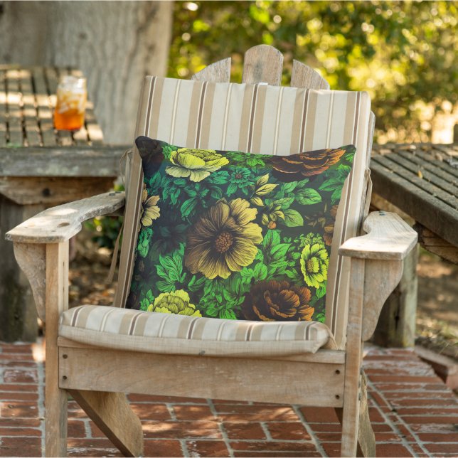 Unique Colours Vintage Floral Print Cushion (Chair)