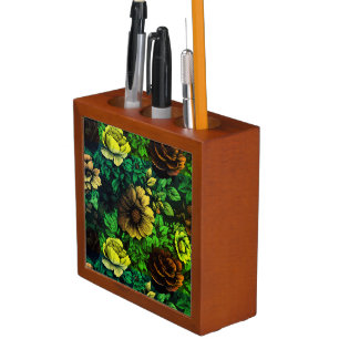 Unique Colours Vintage Floral Print Desk Organiser