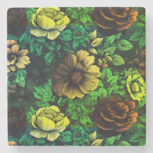 Unique Colours Vintage Floral Print Stone Coaster