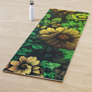 Unique Colours Vintage Floral Print Yoga Mat
