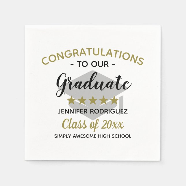Unique Congratulations Graduate Graduation Party Napkin (Front)