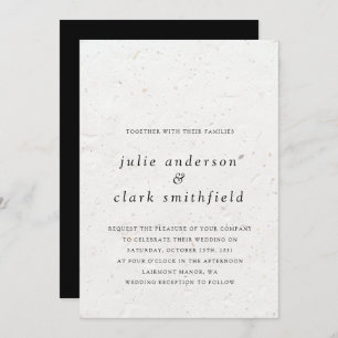 Unique Contemporary Minimalist Texture Wedding Invitation