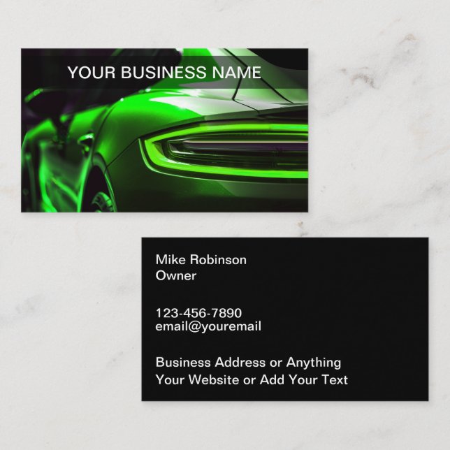 Unique Cool Automotive Business Cards (Front/Back)