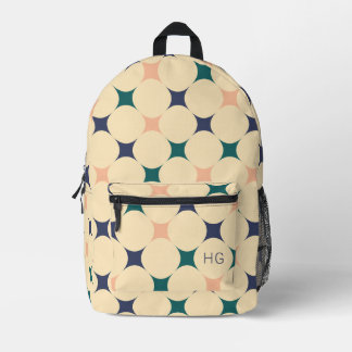 Unique Cool & Colourful Monogram Initials Printed Backpack