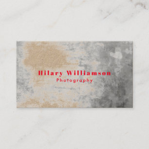 Unique Cool Grunge Kraft Grey Red Photography Business Card