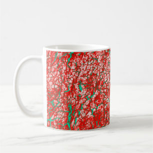 Unique Cool Pink Red Green Abstract Pattern Coffee Mug
