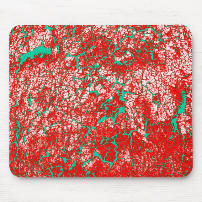 Unique Cool Pink Red Green Abstract Pattern Mouse Mat (Front)