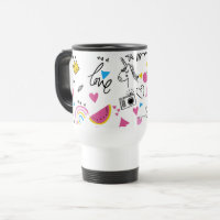 Unique Cool Trendy Teen Girls Illustrated Pattern