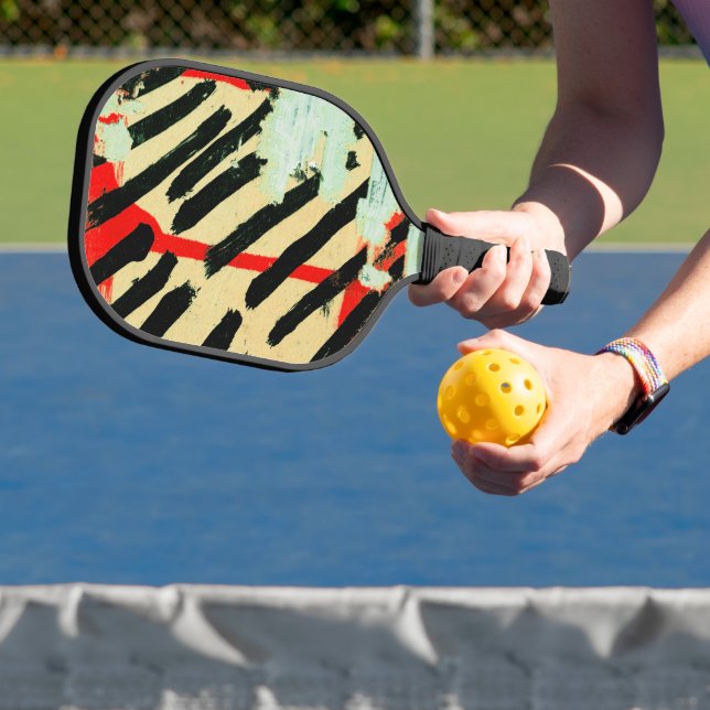 Unique Cool Worn Wall Paper Paint  Pickleball Paddle (Insitu)