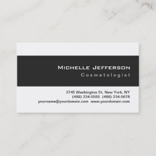 Unique Cosmetologist Black White Business Card