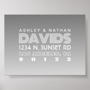 Unique Creative Grey Ombre Address Poster