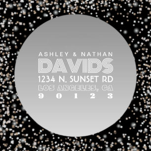 Unique Creative Grey Ombre Return Address Classic Round Sticker