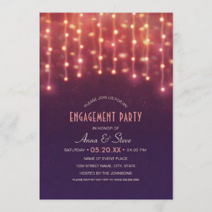 Unique Creative String Lights Engagement Party Invitation