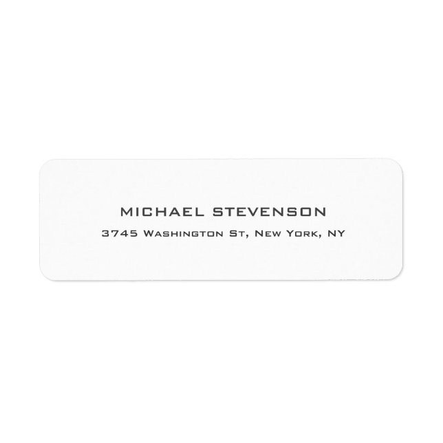 Unique Creative Trendy White Return Address Label (Front)
