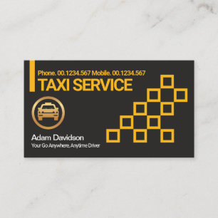 Unique Creative Yellow Taxi Box Airport Driver Business Card