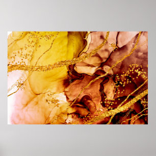 Unique creativity. Art&Gold. Inspired by the Sky.  Poster