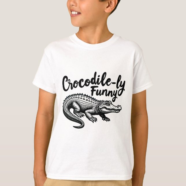 Unique Crocodile T-Shirt fun Graphic  (Front)