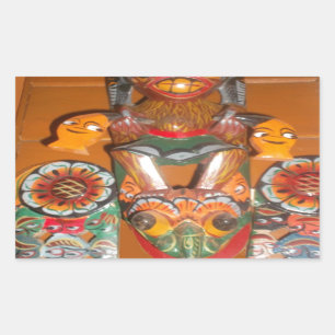 Unique Cultural Art - Sri Lankan/Indonesian Design Rectangular Sticker