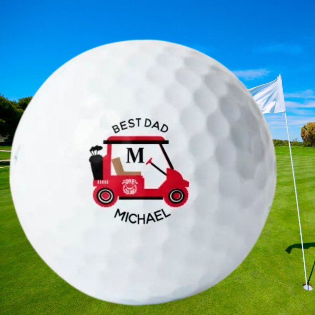 Unique Custom Best Dad Golf Cart Monogram Name     Golf Balls (Creator Uploaded)