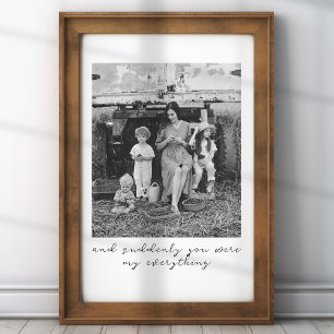 Unique Custom Black and White Photo Gift For Mum Poster