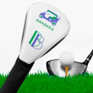 Unique Custom Blue Golf Cart Monogram Name      Head Cover