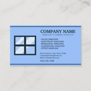 Unique Custom Blue Window Cleaning Business Card