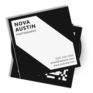 Unique Custom Bold Geometric Modern Square Business Card