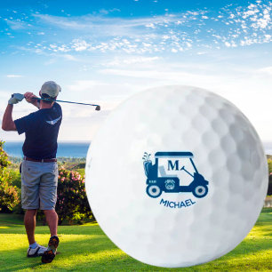 Unique Custom Golf Cart Monogram Name   Golf Balls