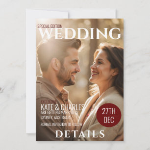 Unique Custom Magazine Style wedding details Invitation