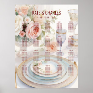 Unique Custom Magazine Style Wedding seating chart