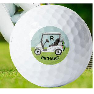 Unique Custom Monogram Cart Clubs First Name  Golf Balls
