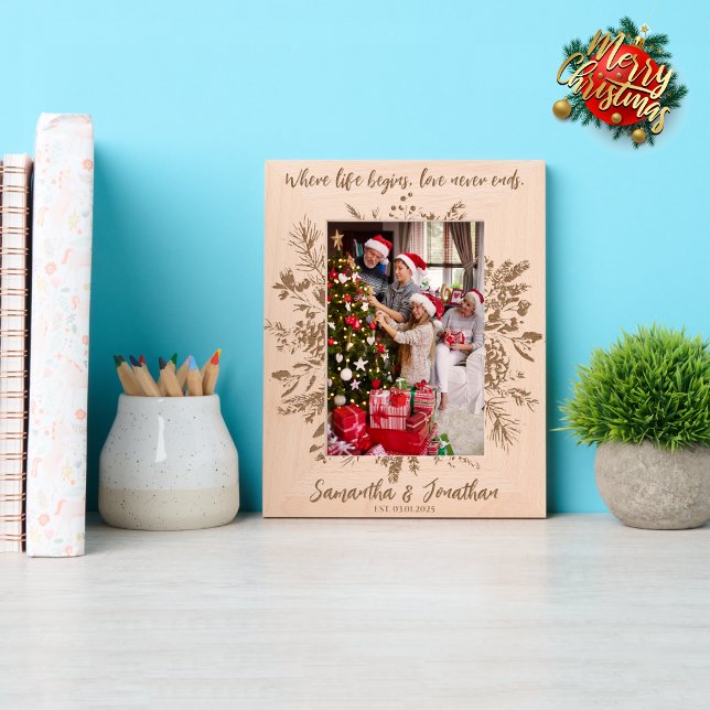 Unique Custom Name Family Christmas Photo  Etched Frames (Creator Uploaded)