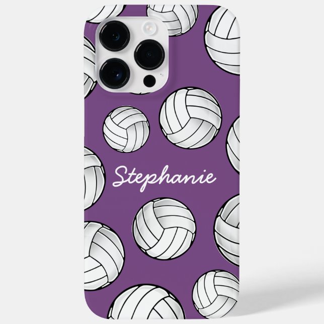 Unique Custom Name Volleyball Purple Case-Mate iPhone Case (Back)