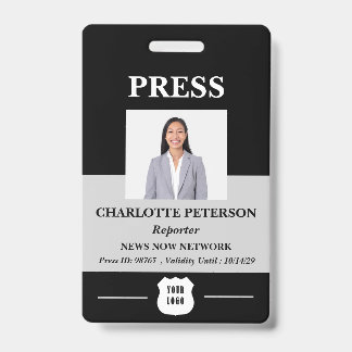 Unique Custom Photo & Logo Press ID Badge