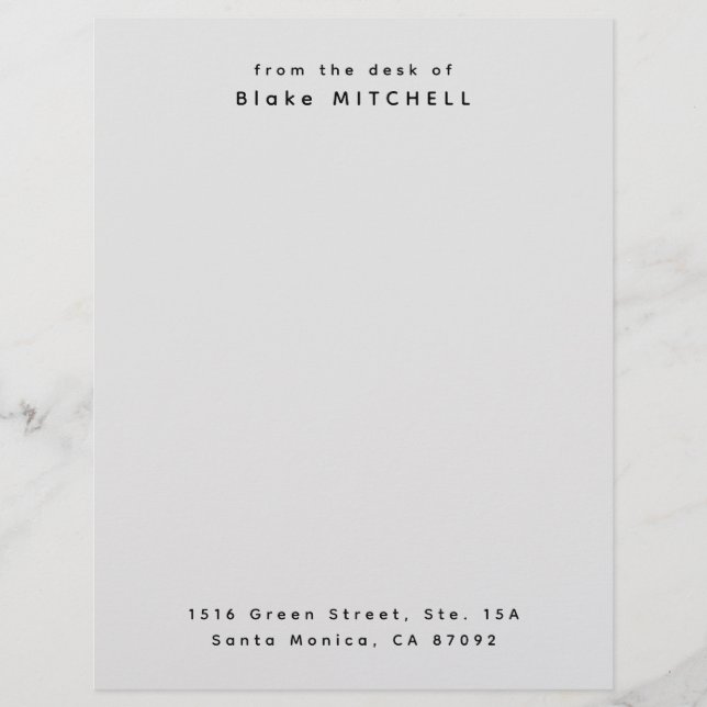 Unique Custom Stationery Monogram Letterhead (Front)