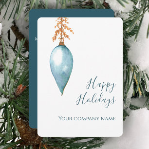 Unique Custom Watercolor Corporate Happy Holidays Holiday Card