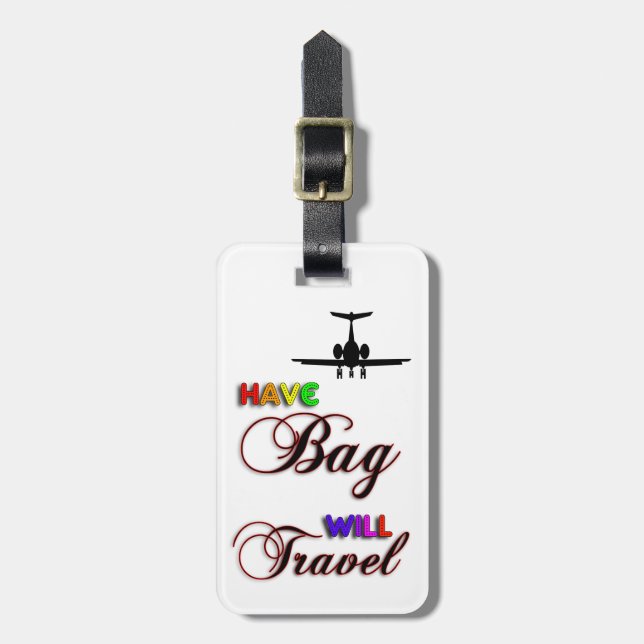 Unique Customisable Aeroplane Luggage Tag (Front Vertical)