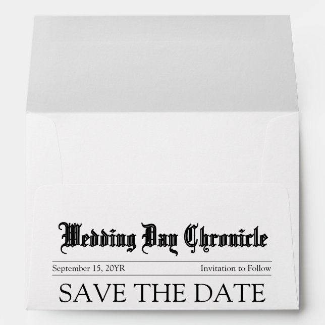 Unique Customisable Classic Elegant Script Wedding Envelope (Back (Bottom))