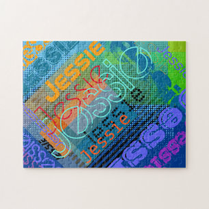 Unique Customisable Name   Fun Colourful & Creativ Jigsaw Puzzle