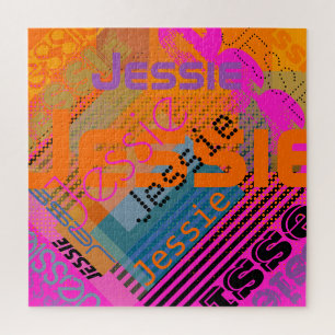 Unique Customisable Name   Fun Colourful & Creativ Jigsaw Puzzle
