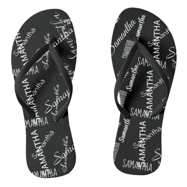 Unique Customised Name  Personalised Flip Flops (Footbed)
