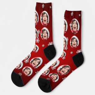 Unique Customised Photo Socks with christmas theme