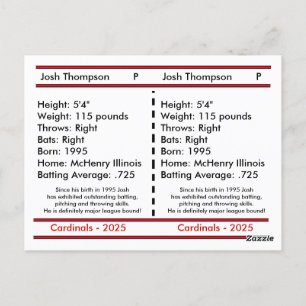 Unique Customizable Baseball Card